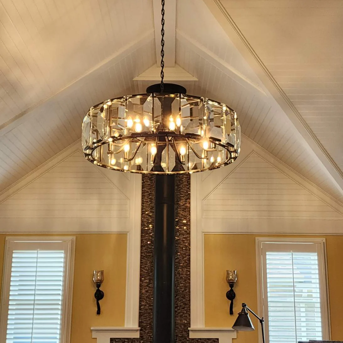 Harlow Faceted Crystal Round Chandelier 31"