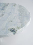 Luxury Green Forest Marble Nesting Coffee Table Set with Three Organic Sculptural Pieces