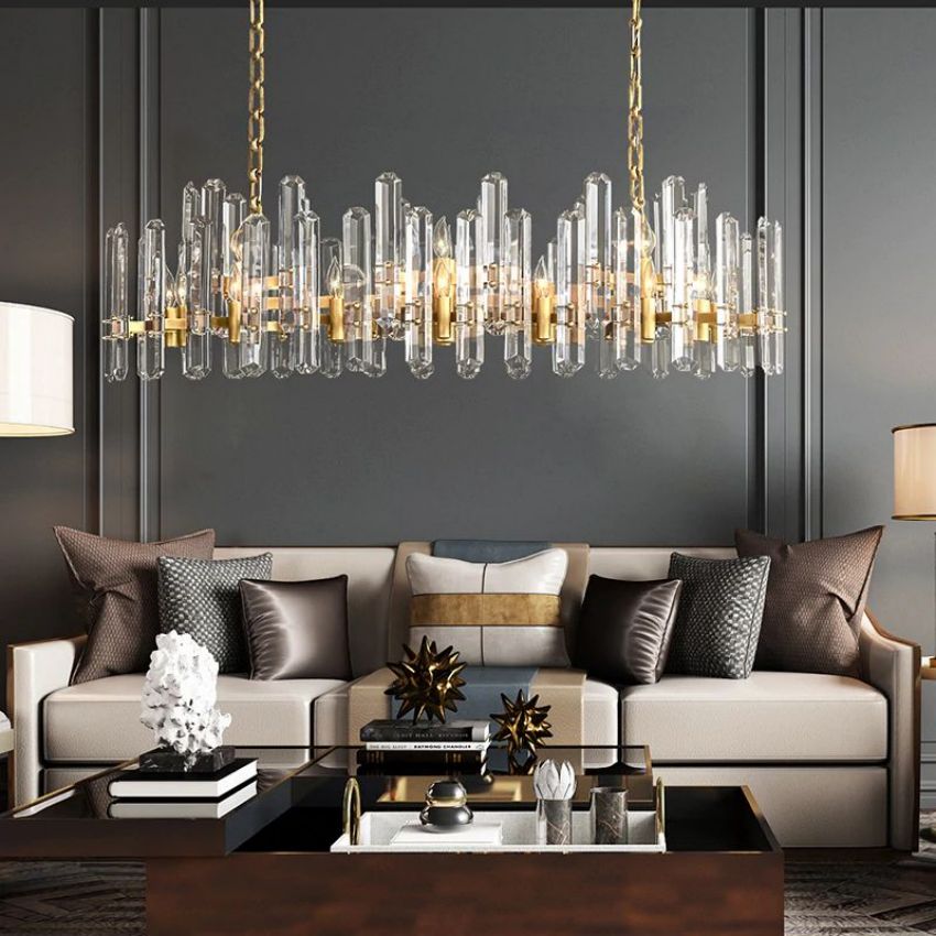 Monclair Radiant Crystal Linear Chandelier 72"