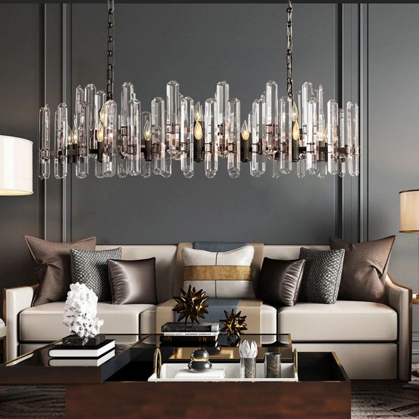 Monclair Radiant Crystal Linear Chandelier 72"