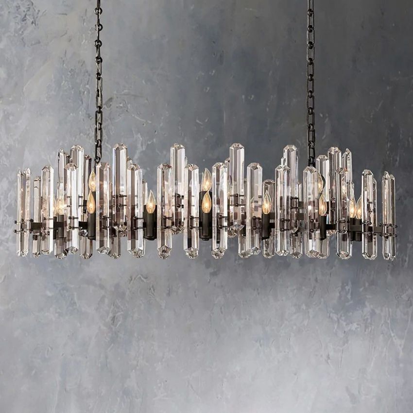 Monclair Radiant Crystal Linear Chandelier 54"