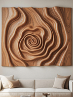 Organic Wall Sculpture With Spiral Design For Living Room