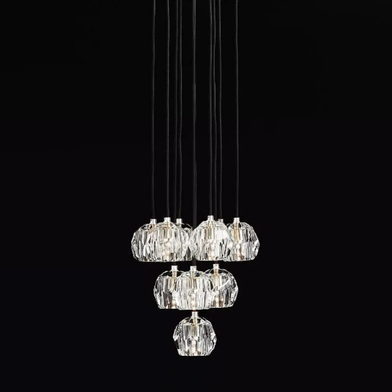 Boule De Radiant Crystal Cluster Chandelier 14"