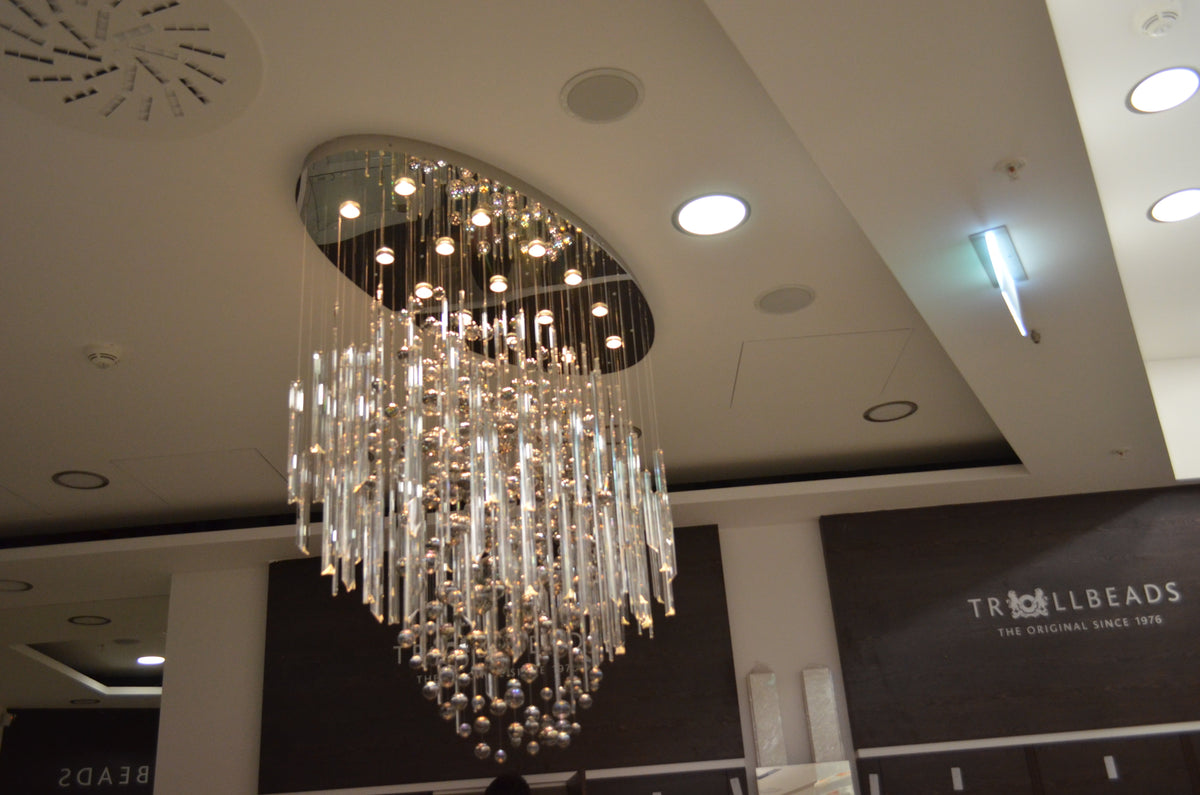 59'' Oval Chandelier for Dining Room Big Modern Glass Bubble Chandelier - casivra