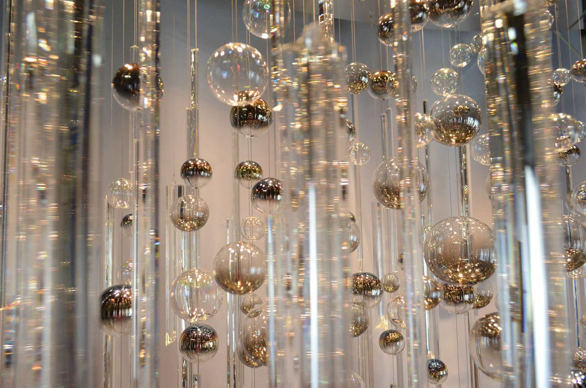 59'' Oval Chandelier for Dining Room Big Modern Glass Bubble Chandelier - casivra