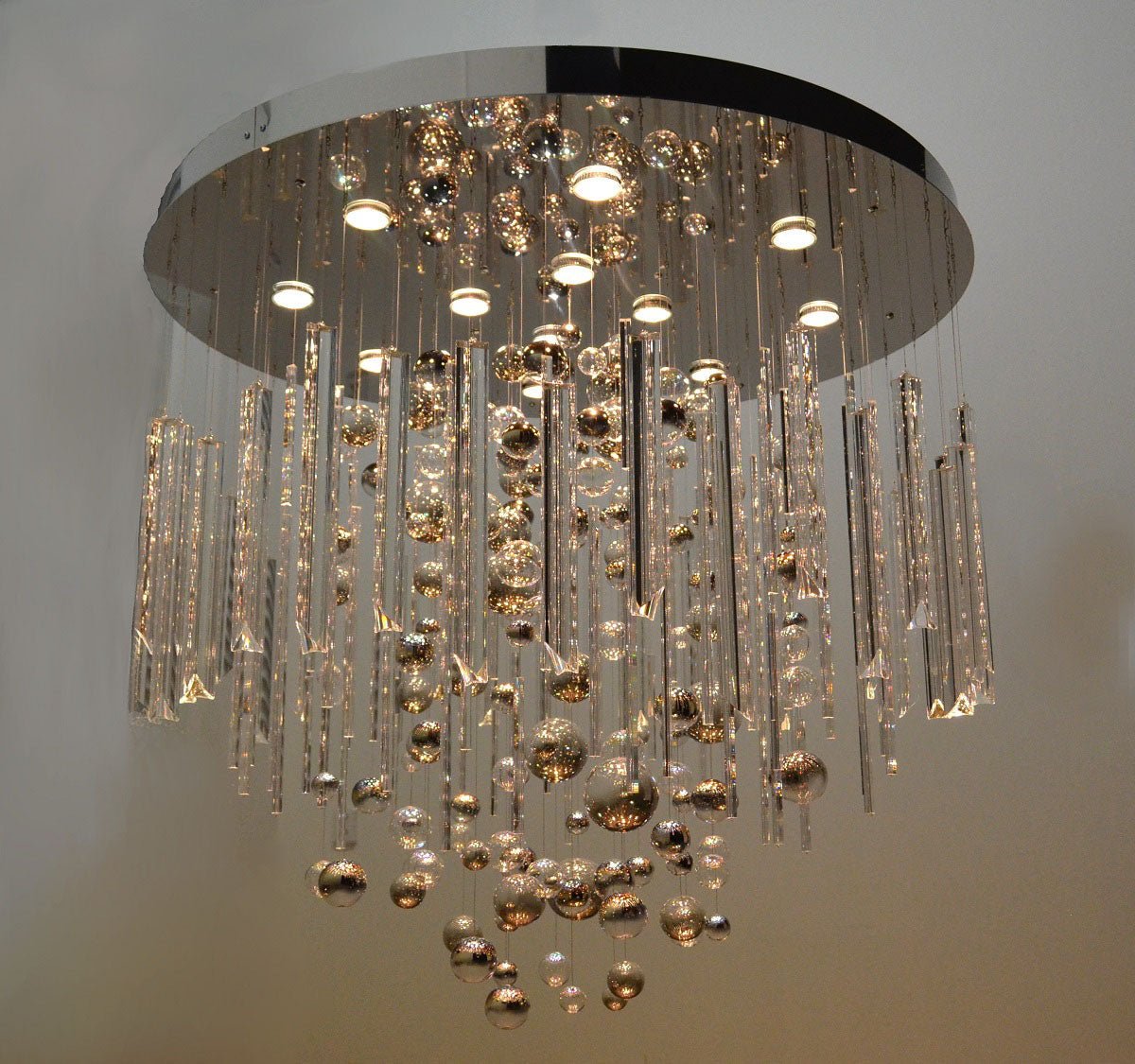 59'' Oval Chandelier for Dining Room Big Modern Glass Bubble Chandelier - casivra
