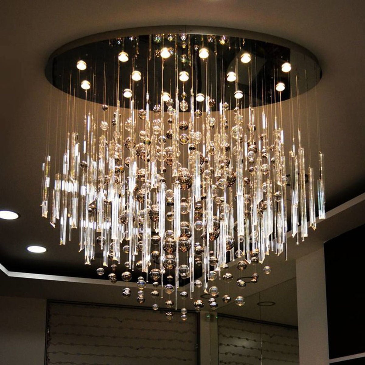 59'' Oval Chandelier for Dining Room Big Modern Glass Bubble Chandelier - casivra