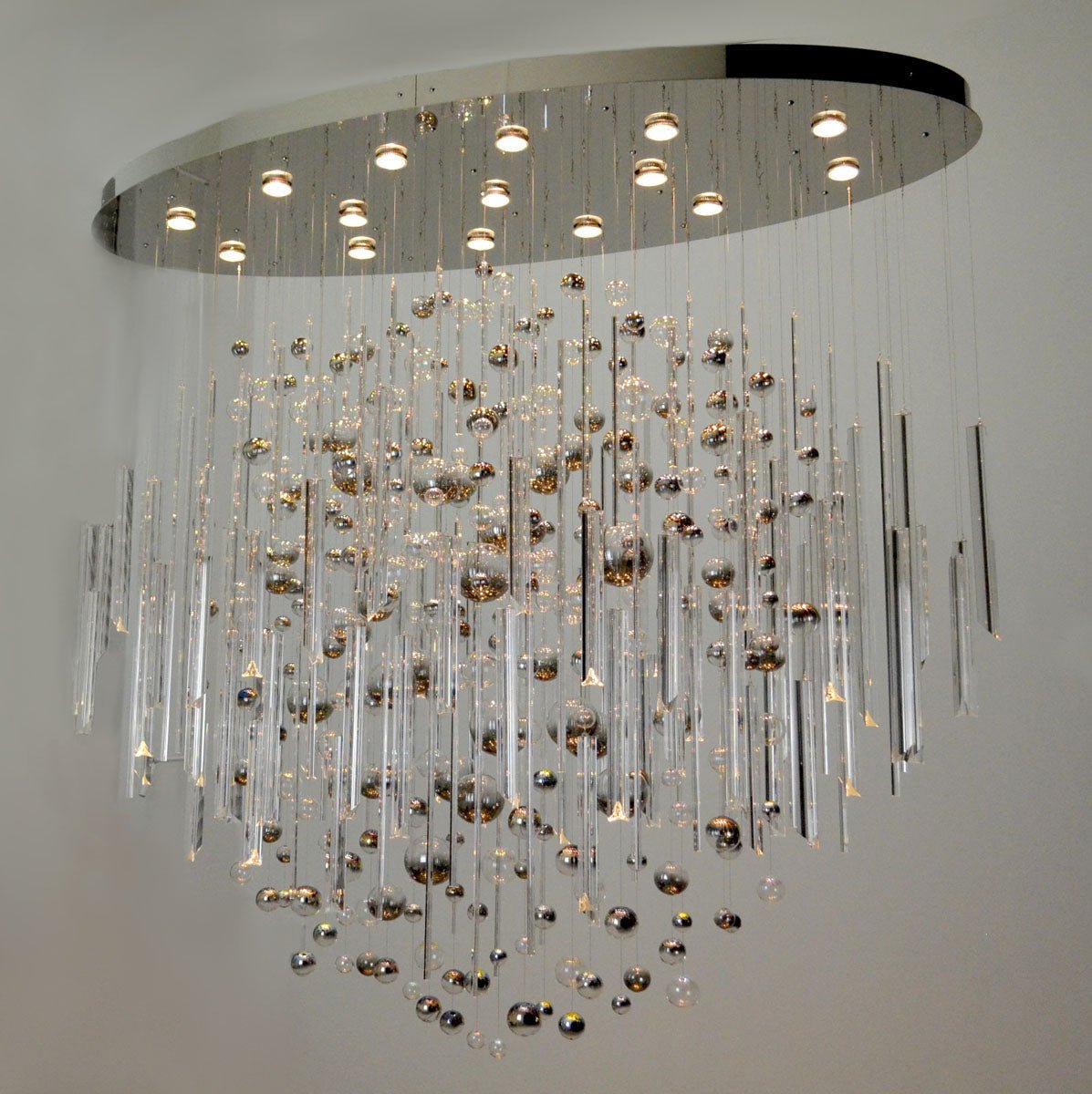59'' Oval Chandelier for Dining Room Big Modern Glass Bubble Chandelier - casivra