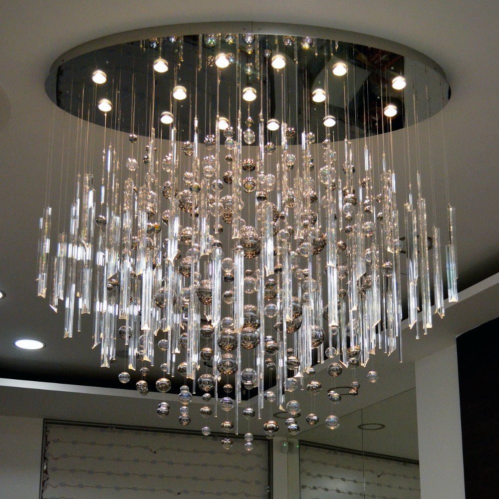 59'' Oval Chandelier for Dining Room Big Modern Glass Bubble Chandelier - casivra