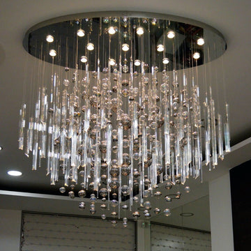 59'' Oval Chandelier for Dining Room Big Modern Glass Bubble Chandelier - casivra