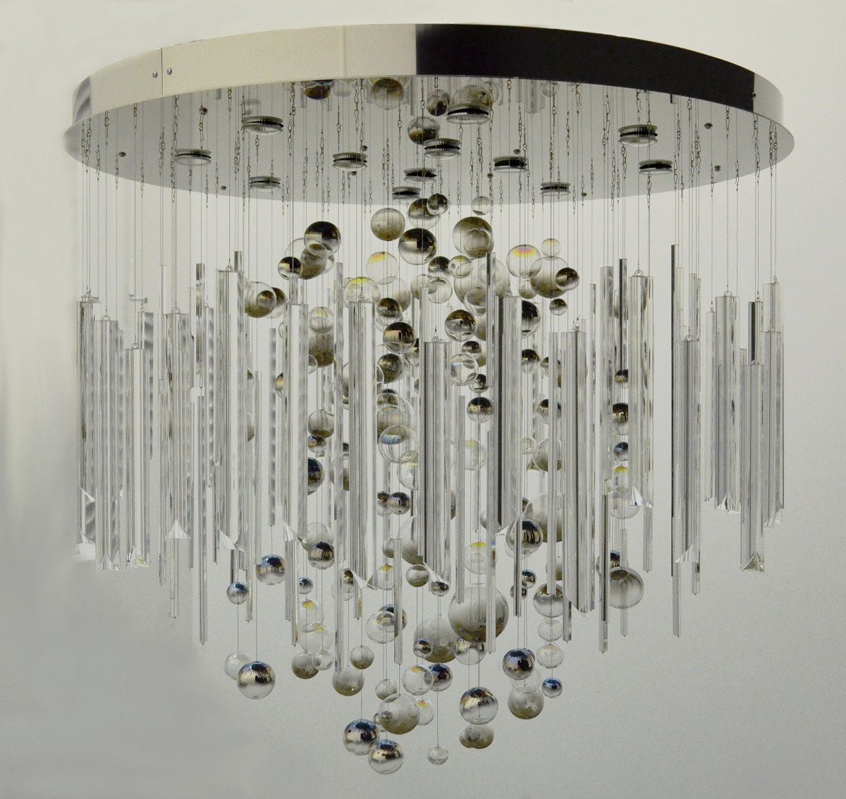59'' Oval Chandelier for Dining Room Big Modern Glass Bubble Chandelier - casivra