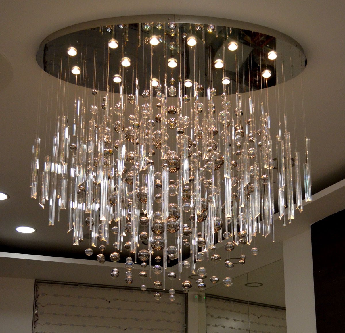59'' Oval Chandelier for Dining Room Big Modern Glass Bubble Chandelier - casivra