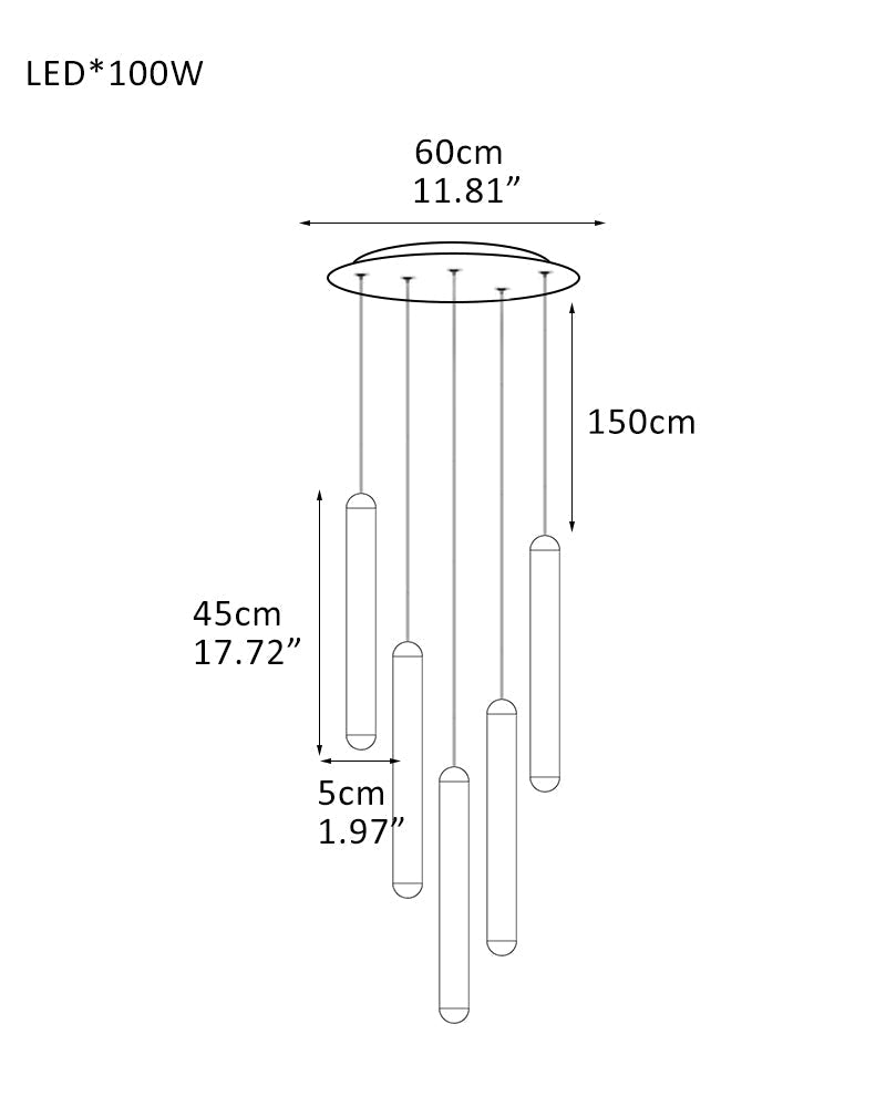 Cluster Mini Cadiz Linear Long Pendant Ceiling for Kitchen Island