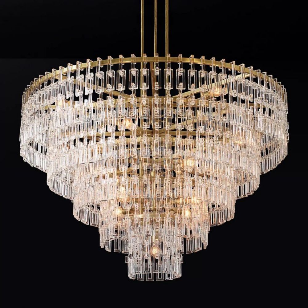Marignan Modern Crystal Tiered Round Chandelier 60"
