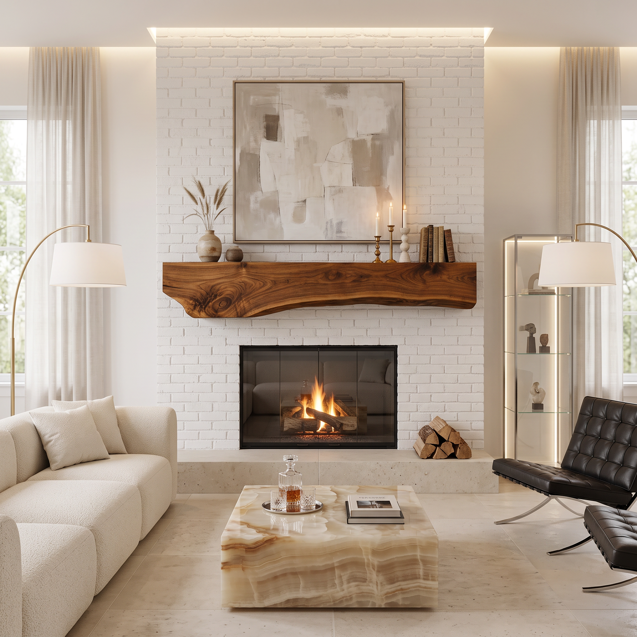 Rustic Fireplace Mantel Beam For Holiday Decoration