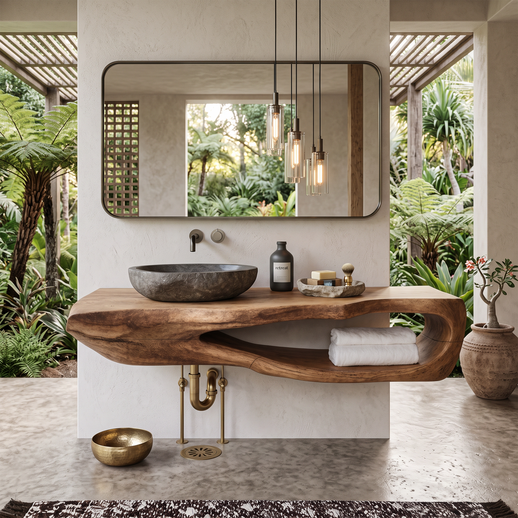 Rustic Bathroom Shelf For Industrial Bathroom Style