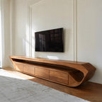 Modern Sculptural TV Console With Drawer For Living Room
