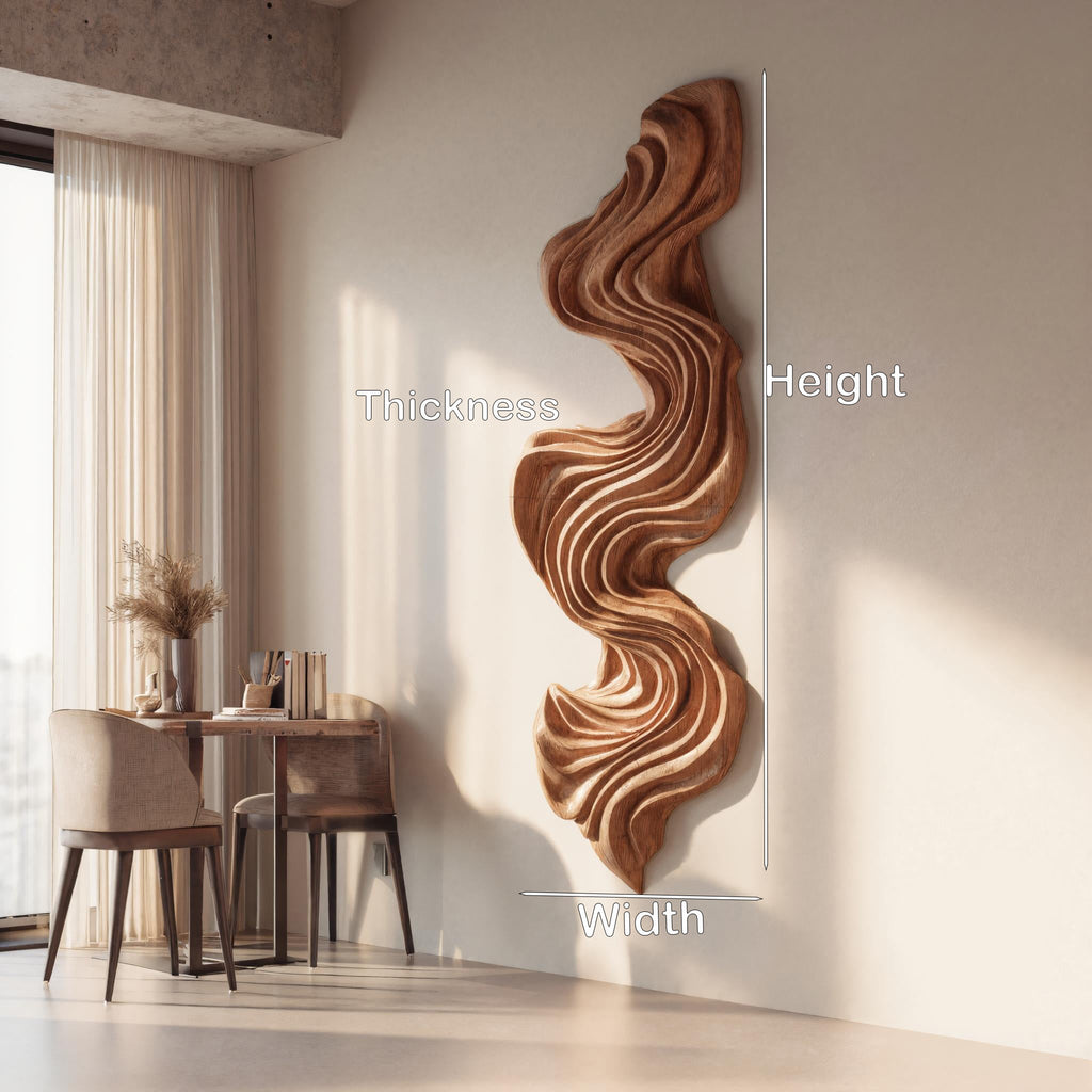 Artisan Vertical Wave Wall Sculpture For Home