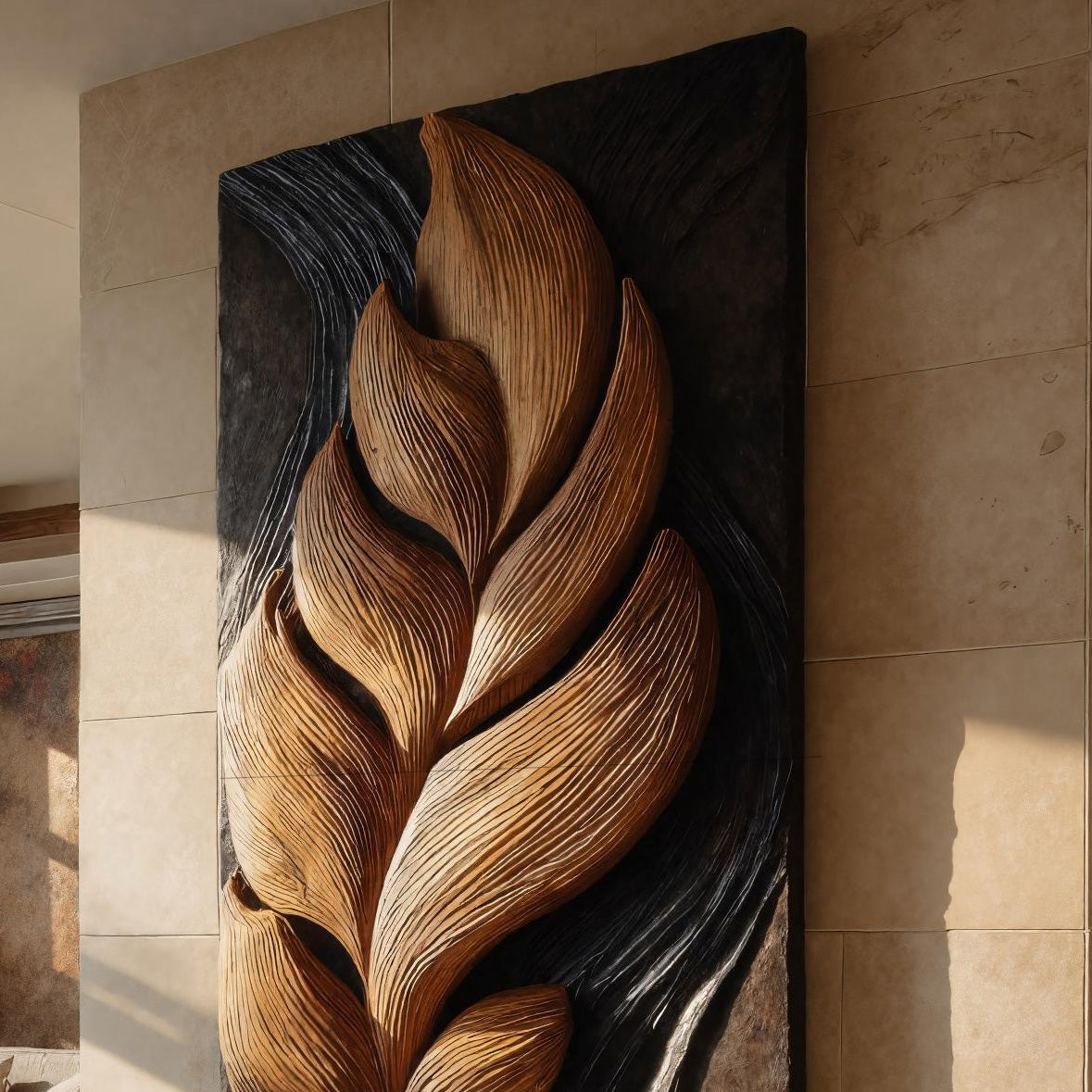 Organic Feather Wall Art For Contemporary Interior