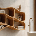 Organic Sculptural Wall Storage For Modern Bathroom