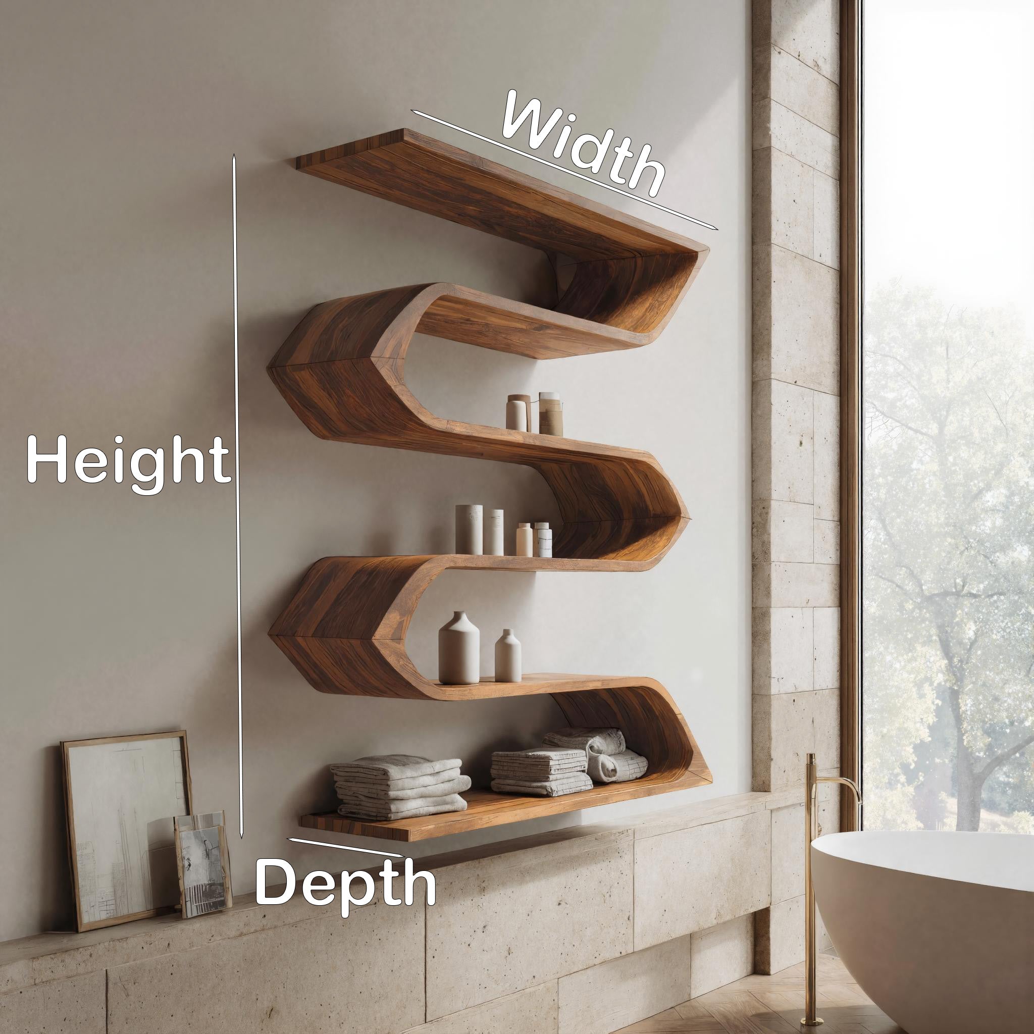 Modern Sculptural Wall Mounted Bathroom Storage For Bathroom