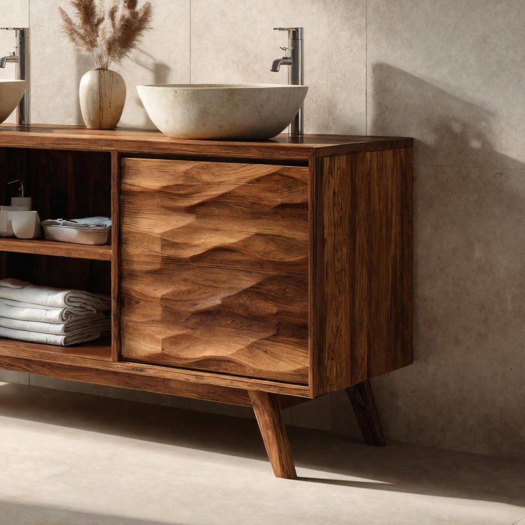 Handcrafted Bathroom Vanity Wave Doors Design For Bathroom