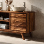 Handcrafted Bathroom Vanity Wave Doors Design For Bathroom