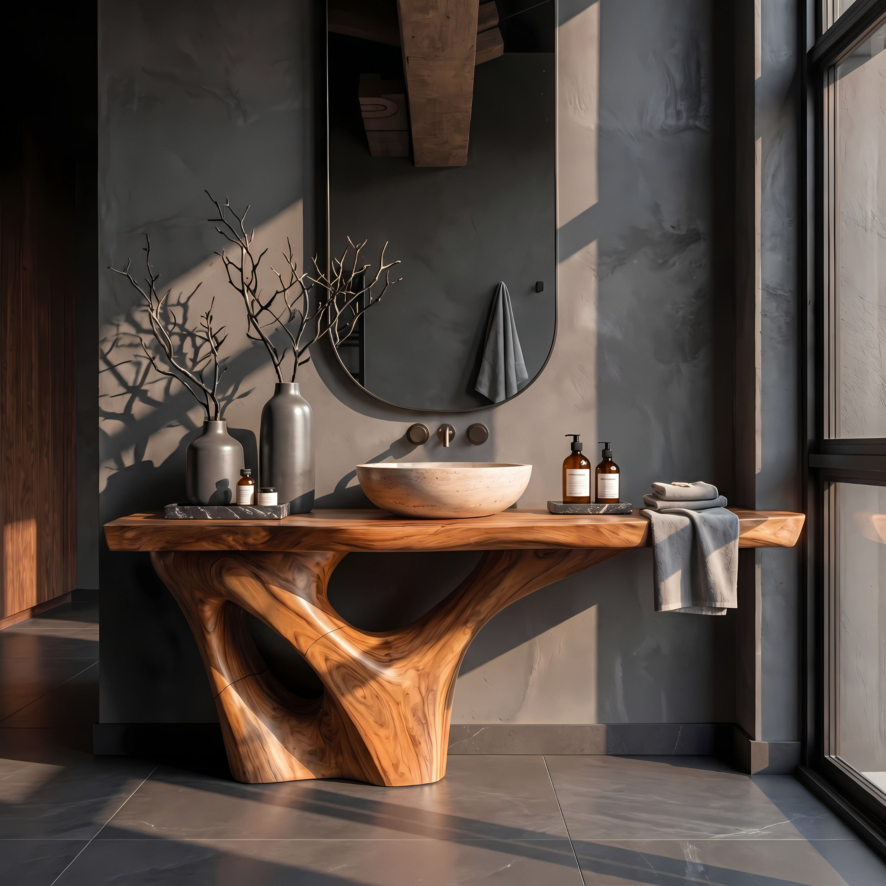 Rustic Solid Vanity For Timeless Bathroom Furniture
