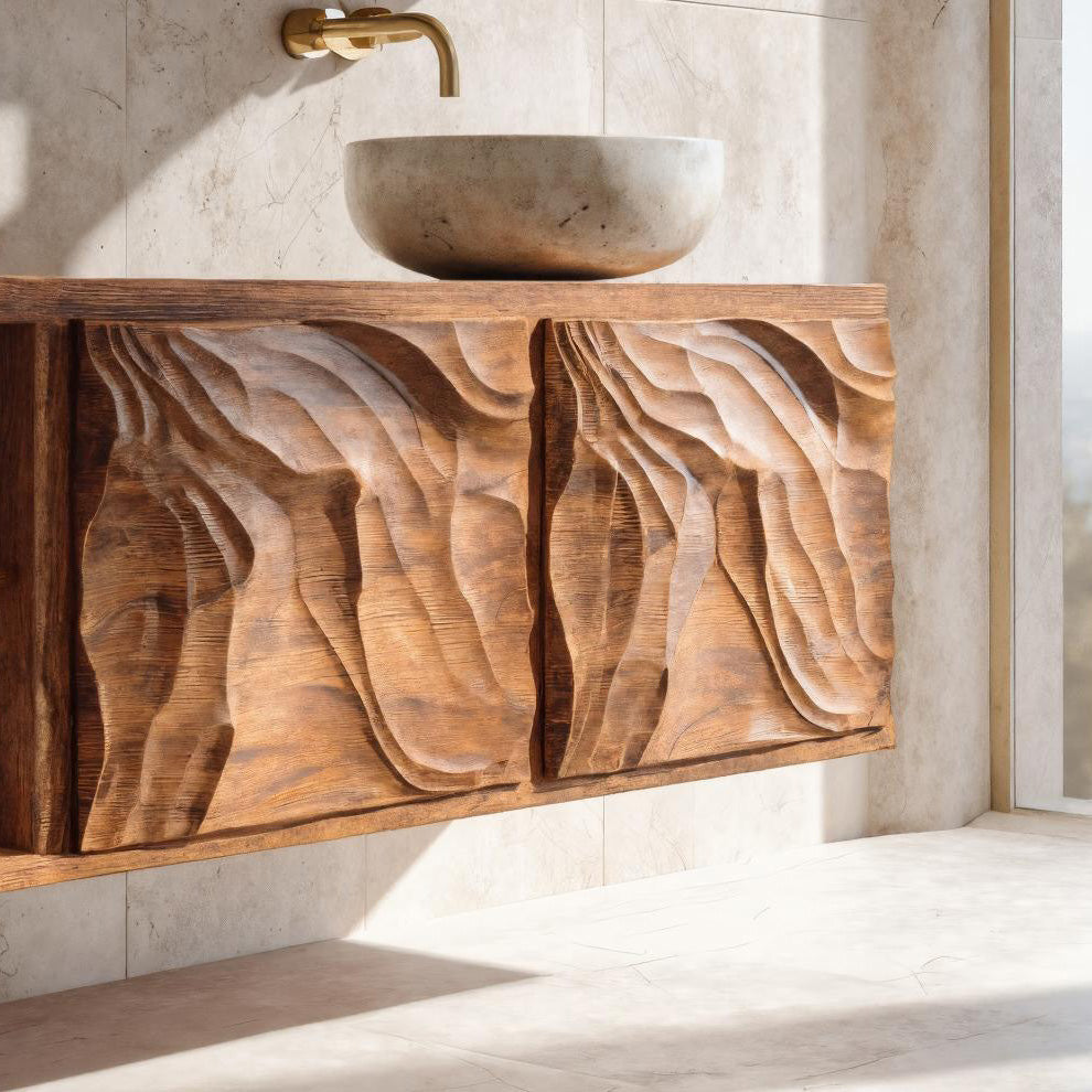 Minimal Sculptural Bathroom Vanity For Bathroom Interior