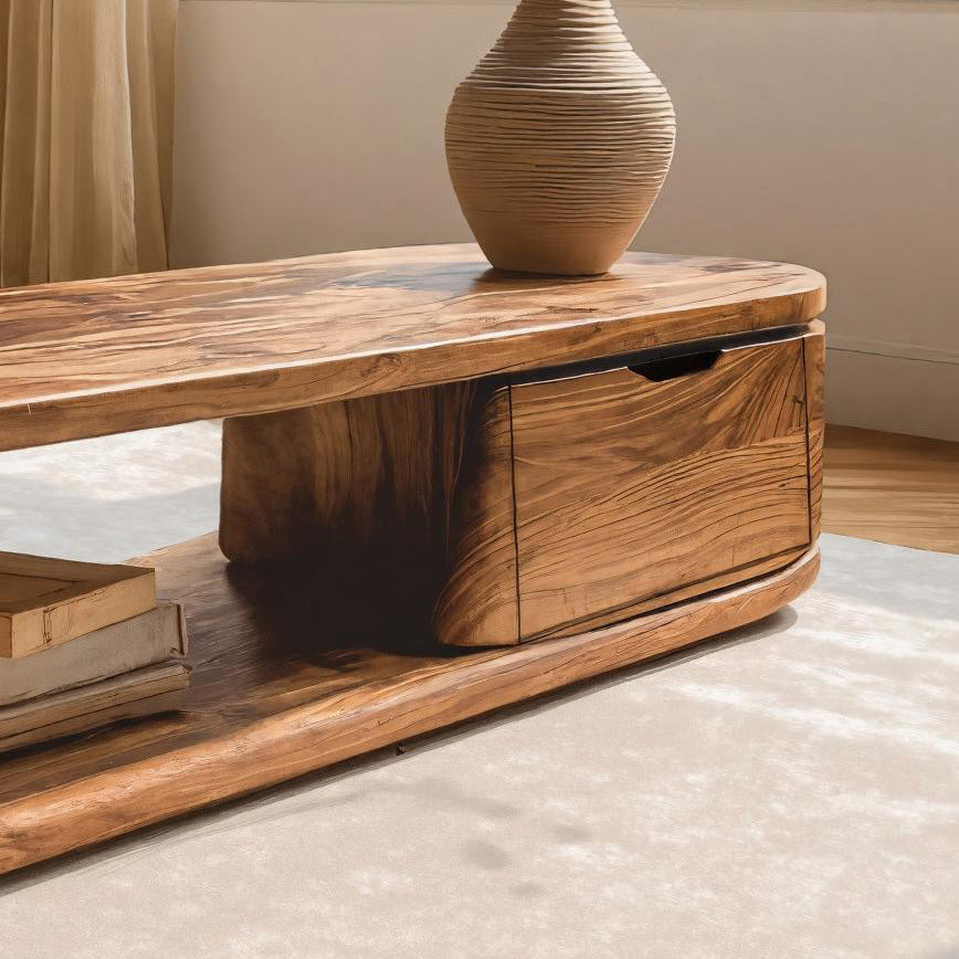Contemporary Coffee Table With Open Shelf For Living Room