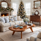 Rustic Live Edge Coffee Table Solid Wood For Christmas Furniture