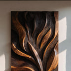 Modern Organic Wooden Feather Wall Panel For Living Room