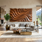 Elegant Wave Inspired Wall Sculpture for Modern Living Room