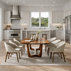 Organic Modern Dining Table With Curved Base For Dining Room