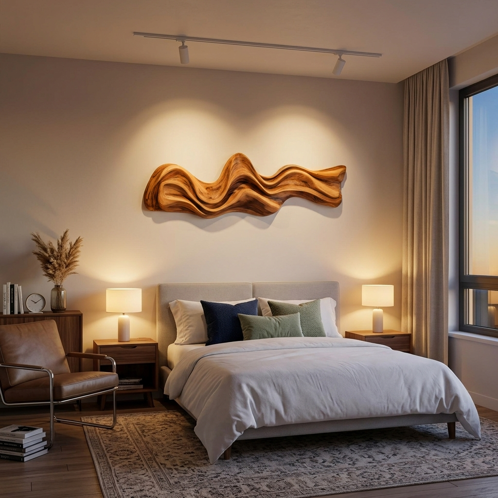 Large Wavy Wall Art Sculpture For Living Room