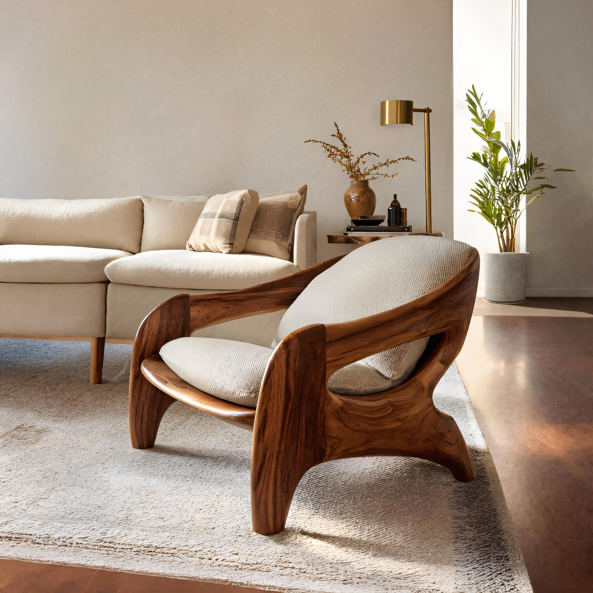 Modern Sculptural Accent Chair For Reading Corner