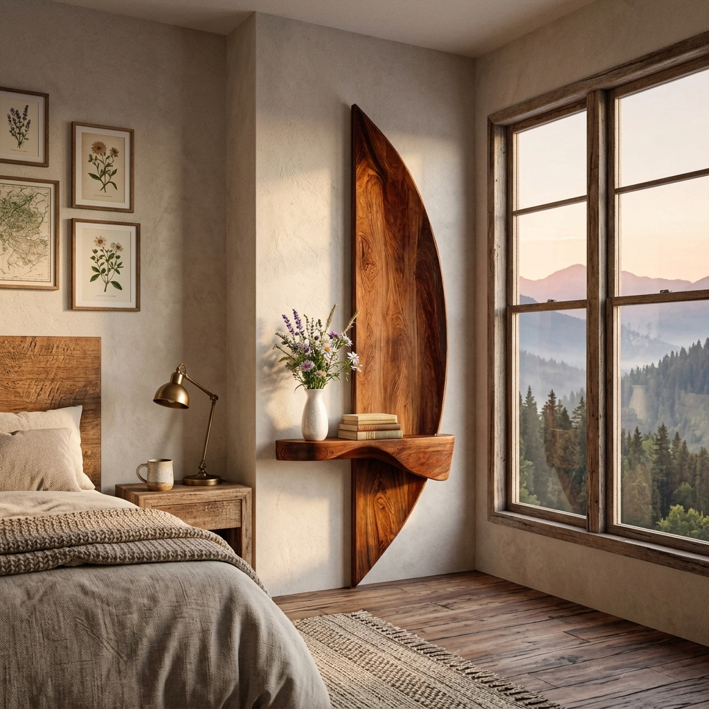 Contemporary Floating Shelf Sculptural For Entryway