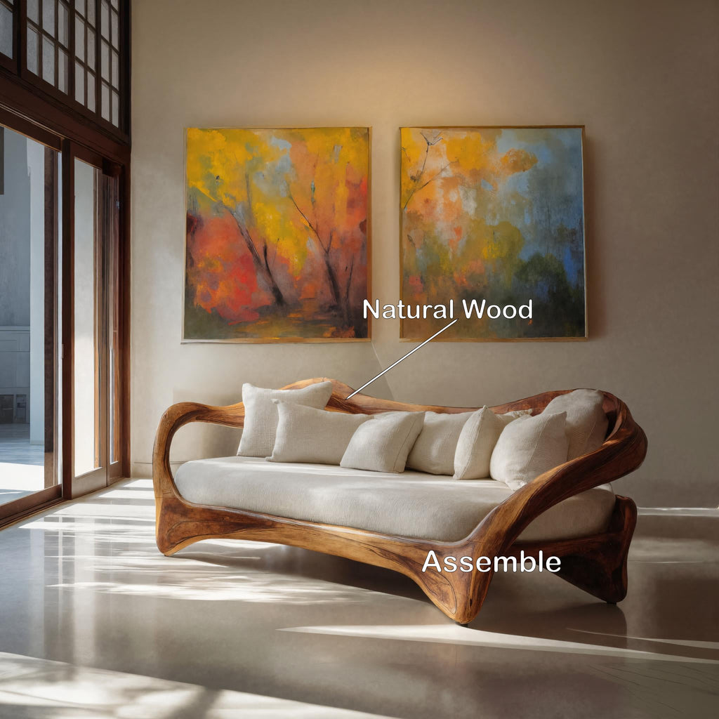 Organic Curved Sofa For Living Room Decor