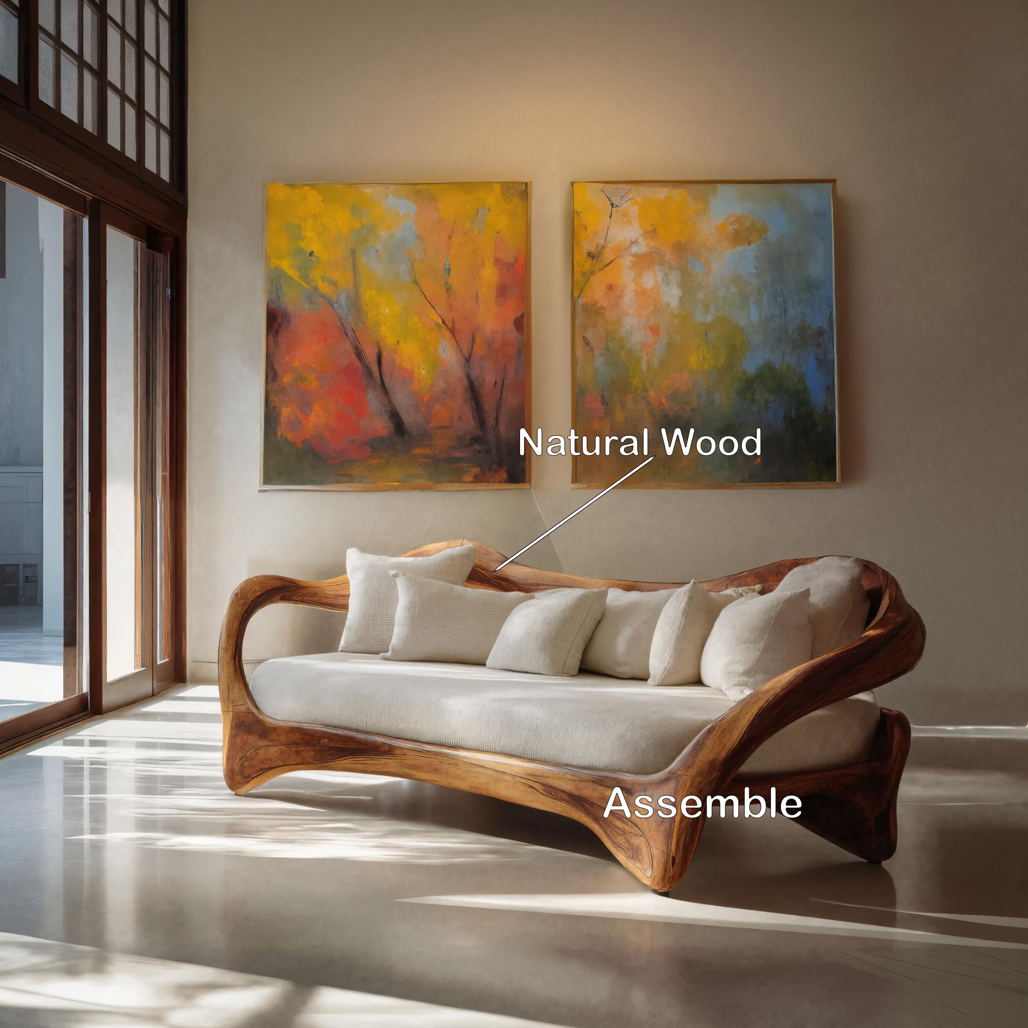 Organic Curved Sofa For Living Room Decor