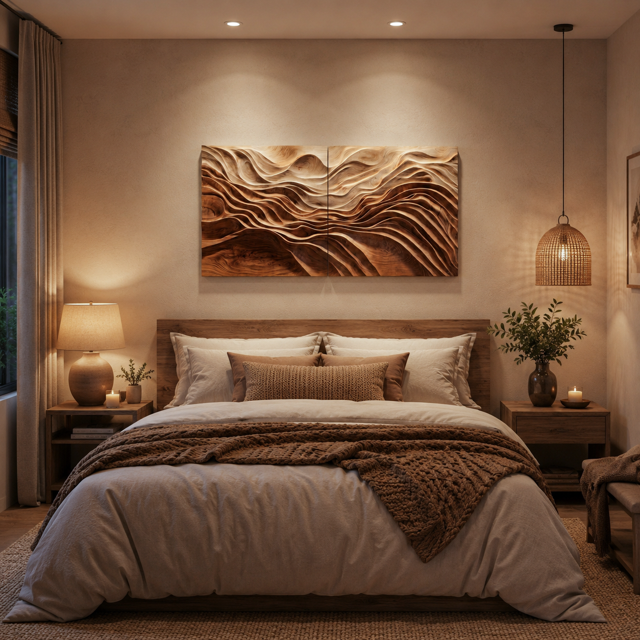 Sculptural Wall Art With Flowing Design For Living Room