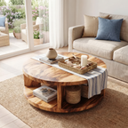 Farmhouse Wooden Live Edge Coffee Table For Living Room Entryway Design