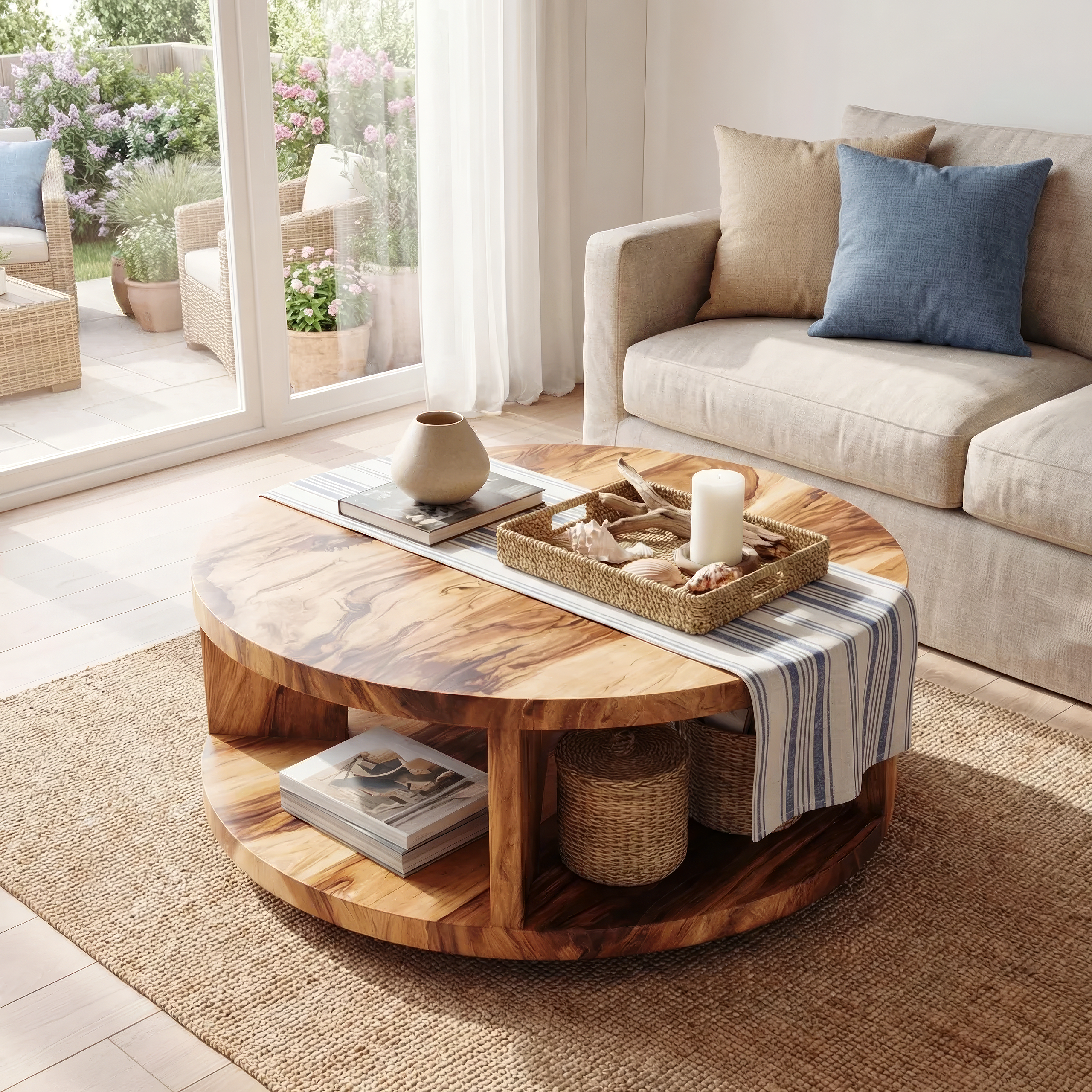 Farmhouse Wooden Live Edge Coffee Table For Living Room Entryway Design