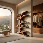 Contemporary Sculptural Curved Bookshelf For Living Room Interior