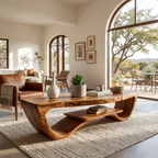 Luxury Coffee Table With Shelf For Living Room