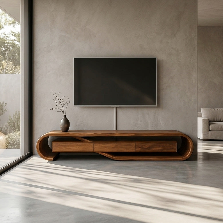Contemporary Sculptural TV Stand For Living Room