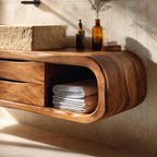 Sculptural Wall Mounted Bathroom Vanity For Bathroom Interior