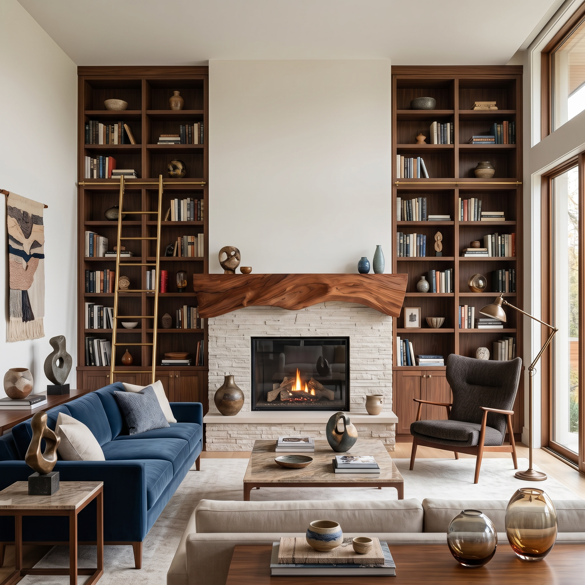 Rustic Sculptural Live Edge Fireplace Mantel For Holiday Decor