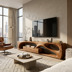 Modern Sculptural TV Console For Holiday Decoration