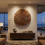 Round Wall Art With Wave Design For Entryway