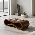 Modern Wave Coffee Table With Drawer For Living Room